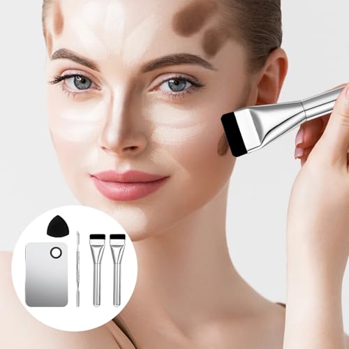 Makeup Mixing Palette Kit with Foundation Brushes & Spatula