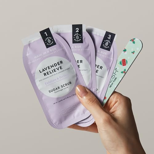 VOESH Mini Mani Gift Set - 3-Step Lavender Hand Care & Manicure Kit