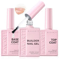 Makartt Builder Nail Gel Kit with Clear Top Coat & Base Coat 3 pcs 15ml each