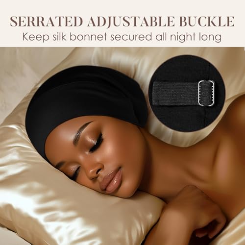 Mulberry Silk Sleep Bonnet for Hair Protection - Adjustable