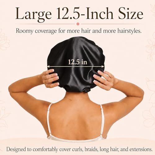 Women's Satin Bonnet Sleep Cap – Double Layer, Adjustable