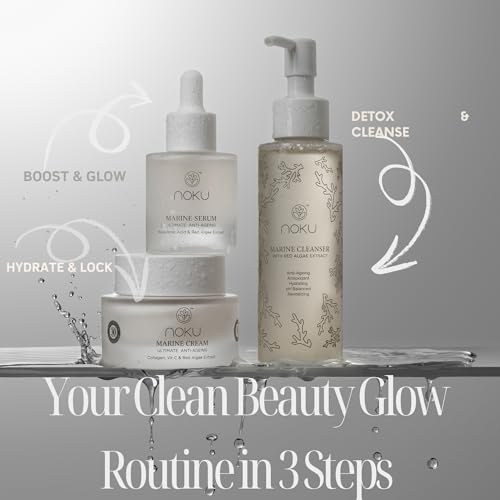 Noku Marine Cleanser | Blue Beauty | Vegan & Cruelty-Free with Red Algae Extract, For Hydration and Calms Redness, Bioactive Molecules, Marine Peptides