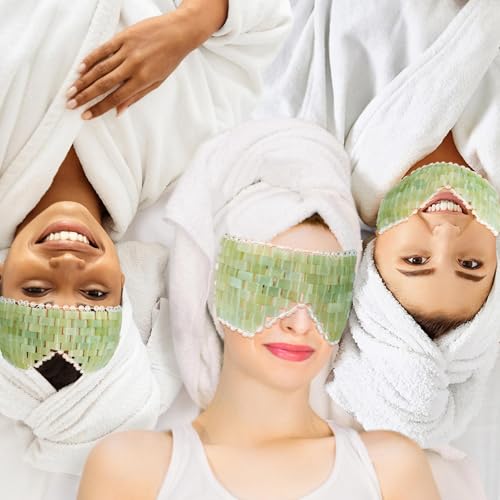 Jade Eye Mask 2pcs - Cooling & Heating Therapy for Wrinkles & Puffiness