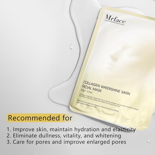 MrFace Night Collagen Hydrogel Facial Mask, Which can Create Glass Glossy Skin, Reduce Acne, Shrink Pores and Tighten - Enhance Elasticity, Moisturize and Moisturize Korean Facial Mask 1pack 35g x 5ea