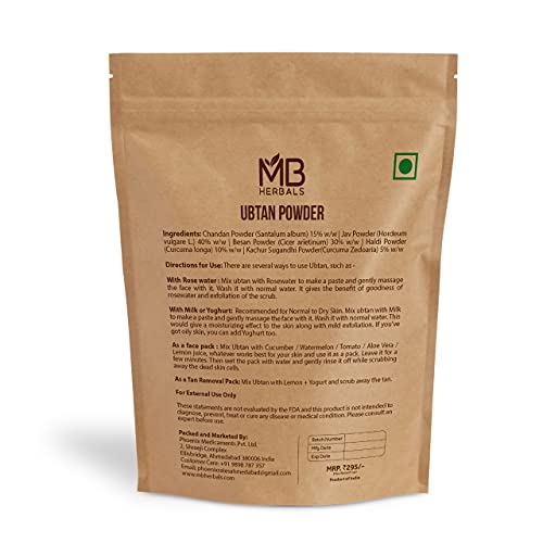 MB Herbals Ubtan Powder 8oz Face Mask with Sandalwood