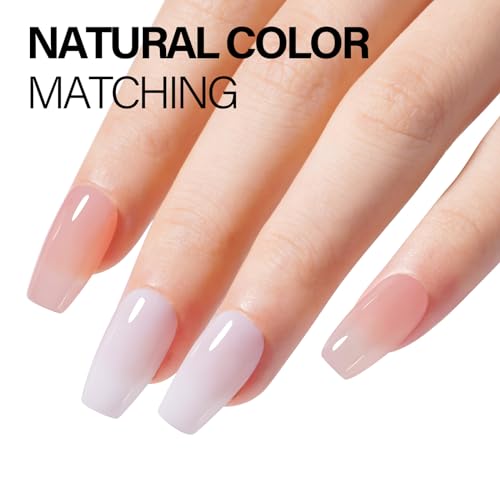 AILLSA Translucent Jelly Dip Powder - Salmon Pink Nude DIY Nail Powder (30g)