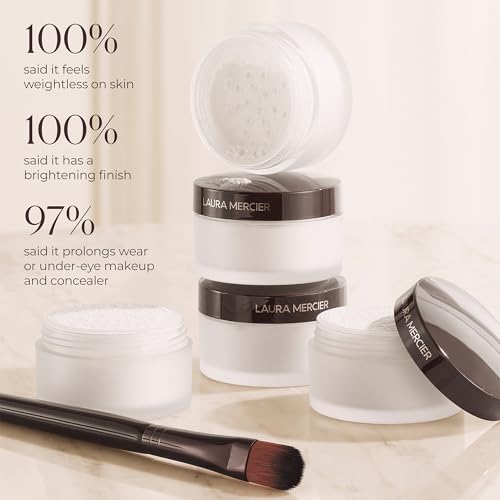 Laura Mercier Translucent Loose Setting Powder in Shade Translucent and Secret Brightening Powder for Under Eyes Shade 1 Bundle