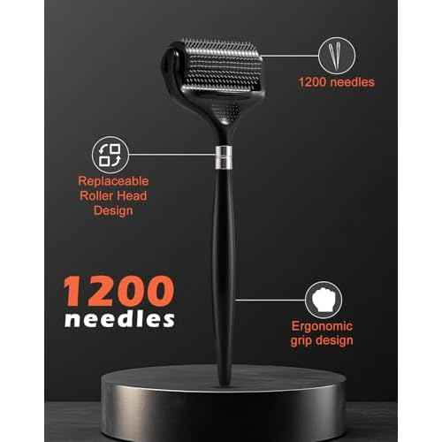 Titanium Derma Roller For Face Hair Beard£¬Beard Microneedle Roller For Men With Storage Case£¬Scalp Derma Roller For Women£¬Personal Use Microneedling Roller Microdermabrasion Beauty Instrument