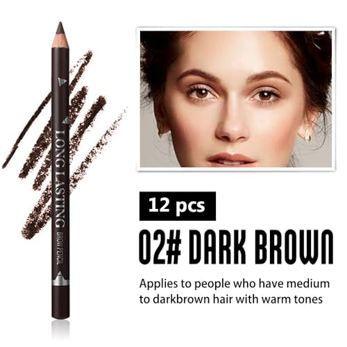 WanTuoluo Eyebrow Pencils 12pc Set - Waterproof & Long-Lasting