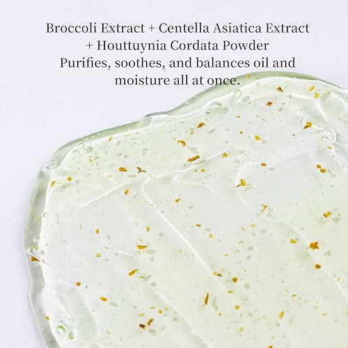 Green Smoothie Gel Cleanser, Gentle Facial Cleanser with Upcycled Broccoli Extract for Sensitive Skin, Hydrating & Pore Care, Korean Skincare