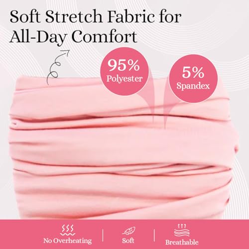 Curly Hair Headband for Women - Soft Stretchy Non-Slip Yoga Headband - Bubblegum Pink
