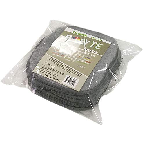 Polyte Premium Hypoallergenic Microfiber Fleece Makeup Remover and Facial Cleansing Cloth, 5 x 5 in, 10 Pack (Gray)