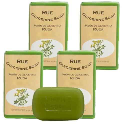 Lanman & Kemp Rue Glycerine Soap Bar 3.35 Oz - Jabon De Glicerina Ruda (Pack of 4)