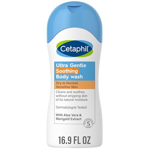 Cetaphil Body Wash, NEW Moisturizing Relief Body Wash for Sensitive Skin, Creamy Rich Formula & Ultra Gentle Refreshing Body Wash, For Dry to Normal, Sensitive Skin, 16.9oz, with Aloe Vera