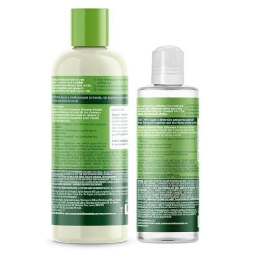 ORS Olive Oil Moisturizing Hair Lotion & Frizz Control Shine Polisher with Castor & Pequi Oil (2 Piece Set)