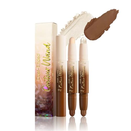 Contour & Highlighter Stick Set, Dual-Ended Waterproof Makeup
