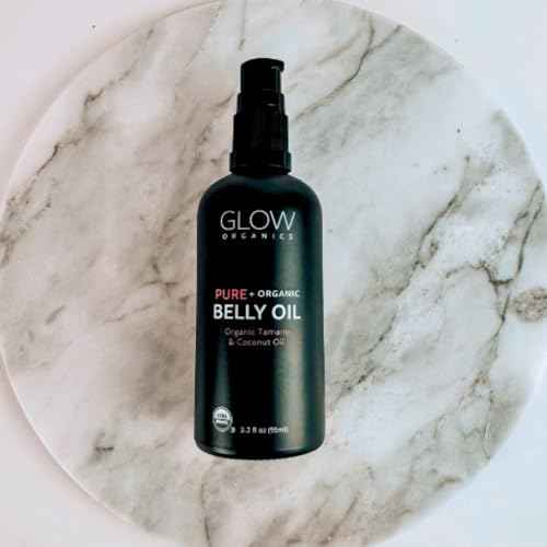 Glow Organics Belly Oil for Pregnancy, Prevents Stretch Marks & Scars, Organic Maternity Skincare, Fast-Absorbing, Pregnancy Safe Daily Ritual, 95ml