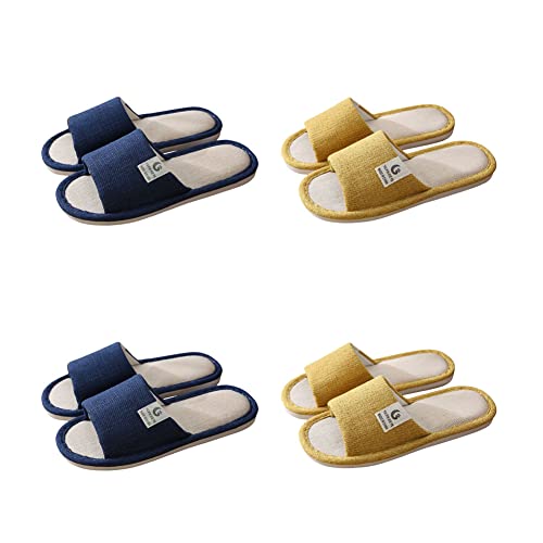 Womens Slipper Home Slippers,4 Pairs Spa Slippers Non Slip Disposable Slippers for Guest Washable Bedroom Slippers Hotel Slipper Travel Slippers