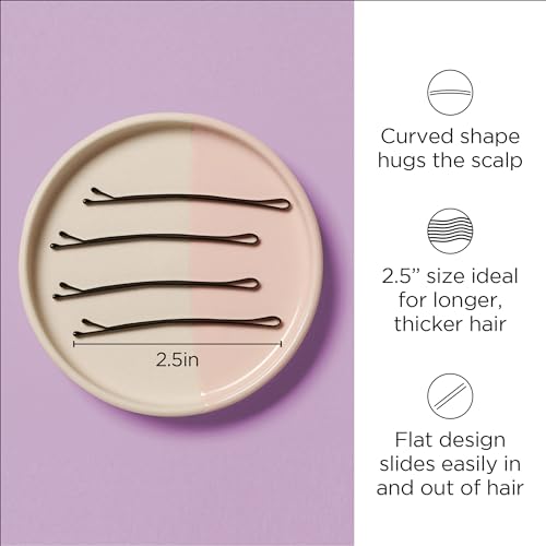 Diane Fromm 3'' Curved Jumbo Bob Pins Black, DHC018, 40 Count (Pack of 2)