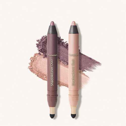 Shadow Liner 2-in-1 Eyeliner & Eyeshadow, Waterproof, Smudge-Proof Duo Eye shadow Stick with Smudge Brush, Duo Eyeshadow Stick for Effortless Smoky or Natural Eye Makeup (SMOKESHOW+GAZE)