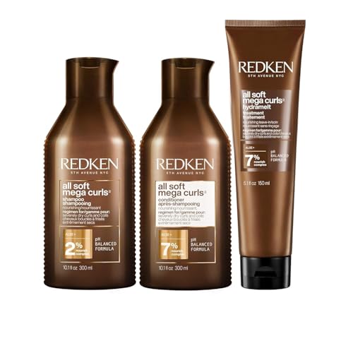 Redken All Soft Mega Curl Shampoo Conditioner & Treatment Set for Dry Hair