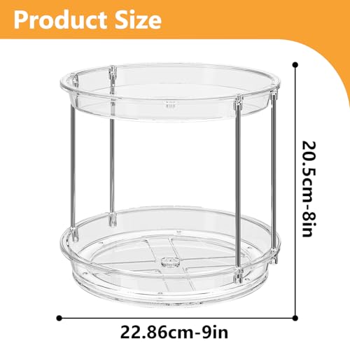 Rotating Makeup Organizer 2-Tier Vanity Tray | 360° Spinner