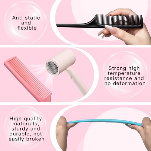 Rat Tail Comb Set - 4 Pc Hair Styling & Parting Tool Kit