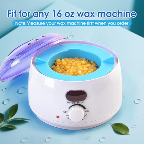 Silicone Wax pot Liner, Silicone Wax Bowl Warmer liner - non stick hair removal pot liner - with hair removal wax stick- Thickened version - [Blue]