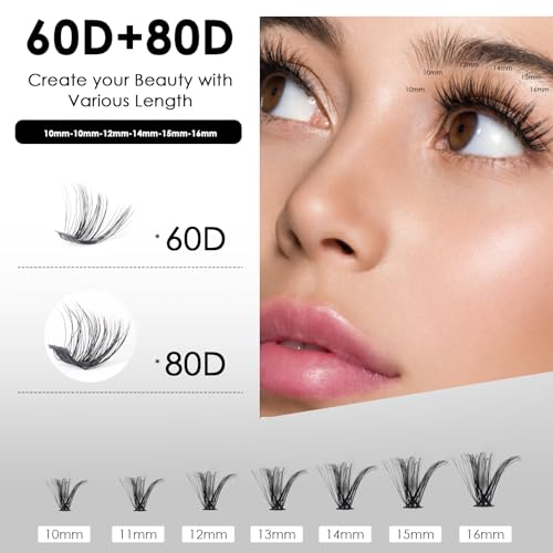 DIY Eyelash Extension Kit - 320pcs Cluster Lashes 10-16mm