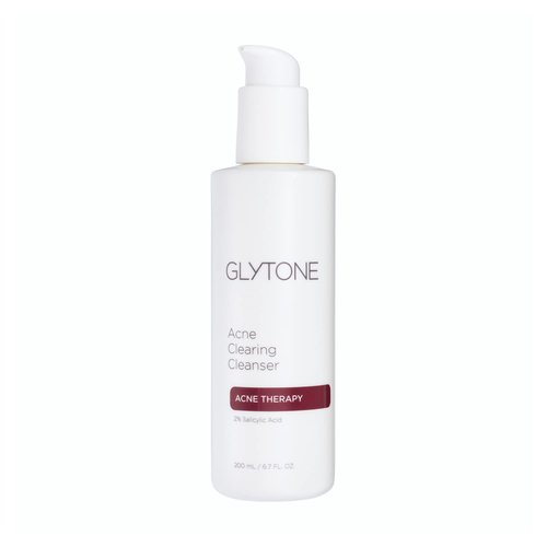 Glytone Acne Clearing Cleanser - Face Wash with 2% Salicylic Acid - Daily Acne Cleanser for Oily Skin & Clogged Pores - Removes Cystic Breakouts, Blackheads, Whiteheads & Blemishes - 6.7 fl oz