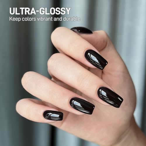 GAOY Glossy Gel Top Coat for Gel Nail Polish, 16ml Glassy No Wipe Clear Finish, High Gloss Varnish for Long Lasting UV Gel Nail Art DIY