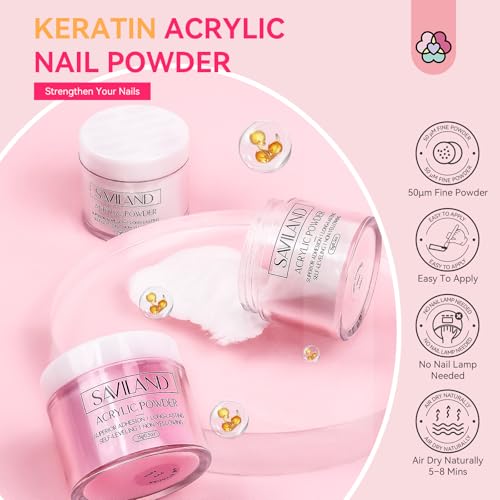 SAVILAND 414pcs All-in-1 Acrylic Nail Kit with Drill & UV Light for Beginners