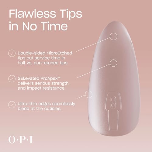 OPI GELevate Soft Gel, Nail Tips | Medium Length Extensions | Flexible & Natural Fit | 1 Box with 16 Sizes
