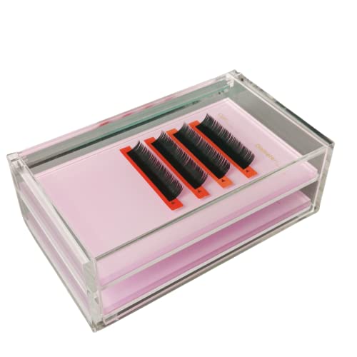 2-Tier Eyelash Extension Pallet with Dustproof Cover | Acrylic Lash Holder