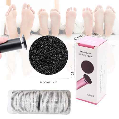 60 Pieces Replacement Sandpaper Discs for Electric Foot File Callus Remover Machine Foot Hard Dead Skin Removal(Smooth 100 Grit)