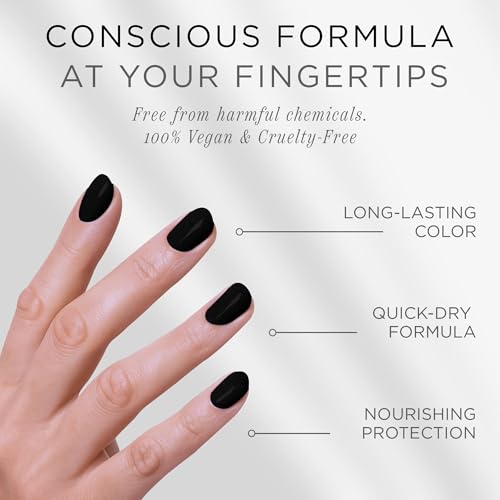 Cote Beauty Raven Black Nail Polish - Vegan & Long Lasting 0.27 Fl Oz