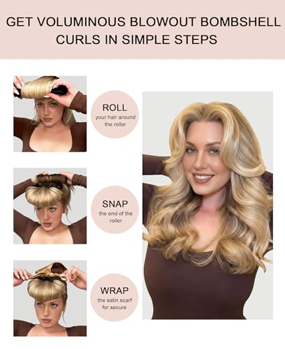 Heatless Curls Overnight Velvet Rods - Jumbo Hair Rollers Set for Long Hair