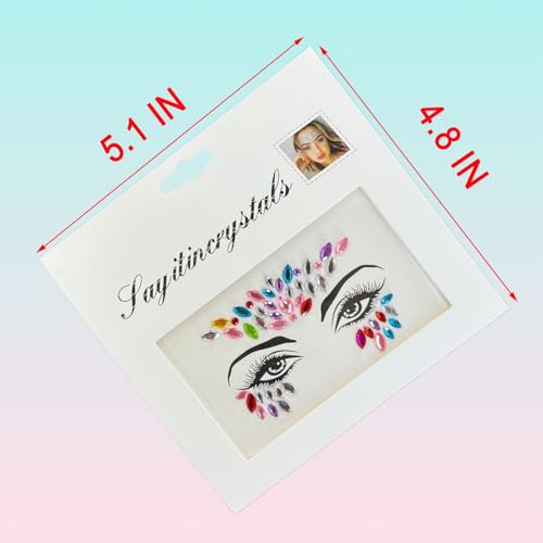 Diamond Acrylic Face Stickers for Kids – 6-Pack