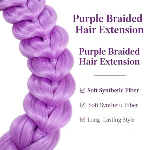 Purple Braided Ponytail Hair Extension for Kids - 24 Inch