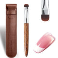 French Tip Nail Brush (F18) with Wooden Handle & Pouch – One-Stroke Smile Line Gel Polish Brush