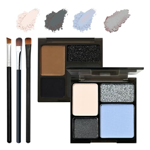 Blue Gray Eyeshadow Palette - 4 Matte & Shimmer Colors
