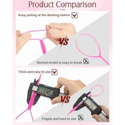 Aigee 8Pcs Hair Styling Combs Set Include 4Pcs Topsy Hair Tail Tools 2 Styles of Rat Tail Comb,1Pcs Bristle Teasing Slick Back hair Brush,1Pcs Edge Control Brush,Eyebrow Brush for Woman Girl Pink