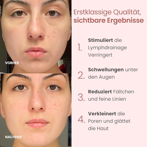 PLANTIFIQUE Rose Quartz Face Roller with Rose Quartz Gua Sha Set and Gold Under Eye Patches for Puffy Eyes and Dark Circles 20 Pairs Under Eye Masks for Dark Circles and Puffiness Eye