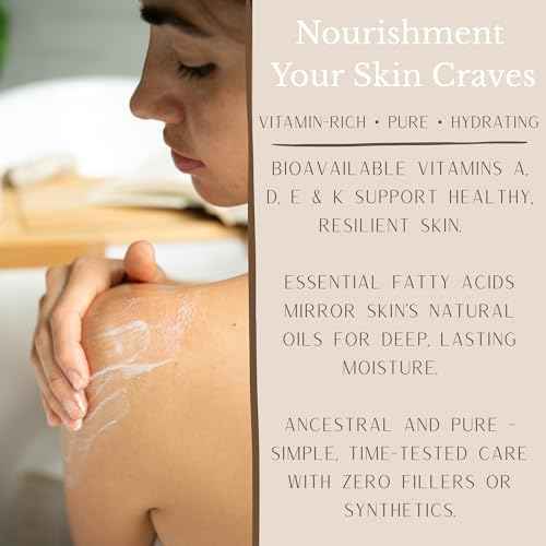 100% Grass-Fed Whipped Tallow Balm for Skin Care ? Face + Body ? Natural Moisturizer Lotion, 4 oz (Vanilla Moon)