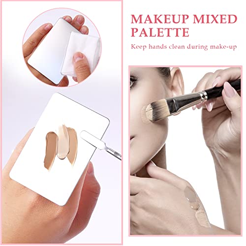 Lusofie Stainless Steel Makeup Mixing Palette with Spatula - Professional Foundation & Eyeshadow Tool