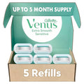 5-Blade Women’s Razor Refills for Smooth Shaving - 5 Count