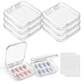 Press On Nail Storage Box Set - 6 Clear Acrylic Cases + 60 Adhesive Tapes