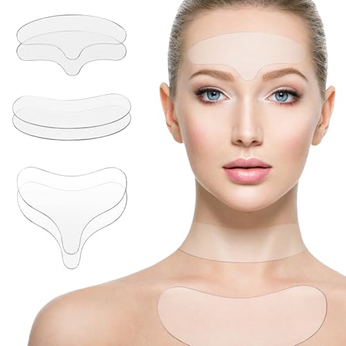 Forehead Wrinkle Patches ? Anti Wrinkle Silicone Pads for Fine Line Remover, Reusable Face, Neck & Chest Decollete Patches for Women, Overnight Anti Aging Wrinkles Patches for Sensitive Skin, 6 Pack