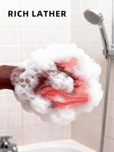 Pink & Purple African Knot Exfoliating Body Sponge - 2 Pack, Long Handle