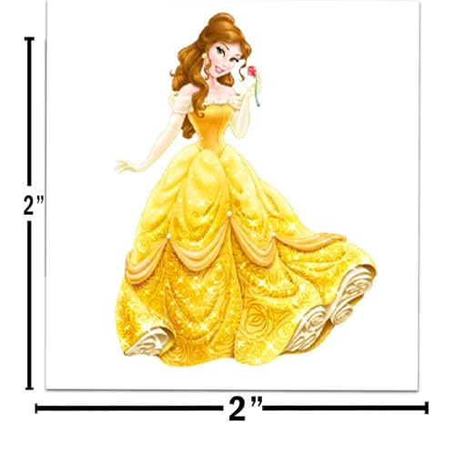 Beauty and the Beast Tattoos Party Favors Bundle - 72 Perforated Individual 2" x 2" Princess Belle Temporary Tattoos for Kids Boys Girls | Beauty and the Beast Party Supplies